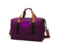 USOHJZ Travel Duffel Bag 2pcs Travel Bags For Women Large Capacity Sports Shoulder Handbags Weekend Female Messenger Tote Dry And Wet(Purple)