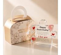 Usong Anniversary Acrylic Plaque Gift with Gift Box for Her/Him on Christmas Valentines Day Wedding Anniversary for Wife Husband Girlfriend Boyfriend