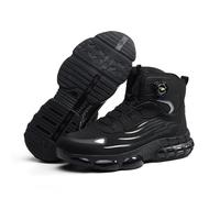 USOR Safety Trainers Mens Womens Steel Toe Cap Work Boots Comfortable Lightweight Safety Shoes Swivel Buckle Shoelaces Non Slip Work Sneakers with Air Cushion Black44