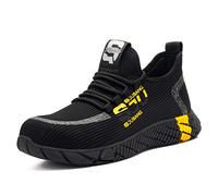 USOR Safety Trainers Steel Toe Cap Shoes for Men Women Work Boot Lightweight Safety Shoes Breathable Lightweight Puncture Proof Comfortable Slip-Resistant Sneakers for Industrial Construction