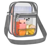 USPECLARE Clear Purse Bag for Stadium Events Clear Messenger Bag for Men and Women, Grey, M