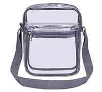 USPECLARE Clear Purse Bag for Stadium Events Clear Messenger Bag for Men and Women, Grey, M
