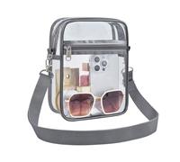 USPECLARE Clear Purse Stadium Clear Messenger Bag Stadium Approved for Men and Women Clear CrossBody Bag, Grey, S