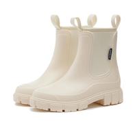 Usper Ankle Wellies Wellington Boots Women, Ladies Ankle Wellies Wide Calf Rains Chelsea Boots Slip-On, Waterproof Womens Short Wellies for Outdoor Garden Walking Hiking