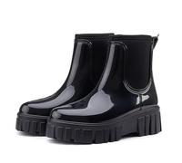 Usper Ankle Wellies Wellington Boots Women, Ladies Ankle Wellies Wide Calf Rains Chelsea Boots Slip-On, Waterproof Womens Short Wellies for Outdoor Garden Walking Hiking