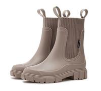 Usper Ankle Wellies Wellington Boots Women, Ladies Ankle Wide Calf Rains Chelsea Boots Slip-On, Waterproof Womens Short Wellies for Outdoor Garden Walking Hiking