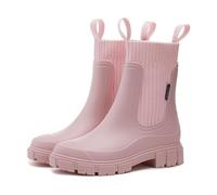 Usper Ankle Wellies Wellington Boots Women - Ladies Ankle Wide Calf Rains Chelsea Boots Slip-On, Waterproof Womens Short Wellies for Outdoor Garden Walking Hiking