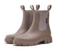 Usper Ankle Wellies Wellington Boots Women, Ladies Wide Calf Rains Chelsea Boots Slip-On, Waterproof Womens Short Wellies for Outdoor Garden Walking Hiking