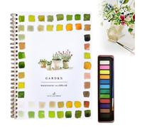 Usper Watercolor Workbook For Beginners,12 Colors Paint Set Watercolour Workbooks For Adults & Kids &, Water Colour Paints Book Sets With Paint Brushes (H, 1PCS)