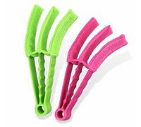USPL Venetian Blind Cleaner Washable Brush Tool Microfibre Sleeves Plastic Handle 3 In 1 Duster Set for Window Kitchen Blinds AC Car AC Vent General Home Cleaning Assorted Color 20cm(1Pc Only) (XYZ)