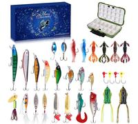 Uspring Advent Calendar 2025 - Fishing Advent Calendar 2025 Adults Fishing Lures Set with Tackle Box Christmas Countdown Calendars 24 Days 2025 Xmas Surprise Gift for Anglers Teen Boys Men