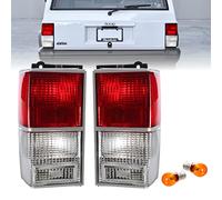 USR 84-96 XJ Tail Lights - Stock Replacement Euro Style Red/Clear Lens Rear Tail Lamps Set (Left + Right) Compatible with 1984-1996 Cherokee XJ