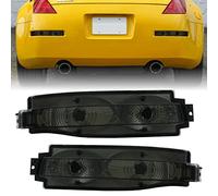 USR DEPO 03-09 350Z Reverse Lights - Smoke Rear Bumper Turn Signal + Backup Lamps Pair (Left + Right) Compatible with 2003-2009 Nissan 350Z Z33 (Smoked Lens)