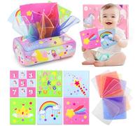 usrela Baby Toys 6-12 Month - Tissue Box Toy, Montessori for Babies 9 18 Months, Unicorn Tissue Learning Toys with Alphabet Number Color Sound, Baby Sensory Toys Gifts for 6 9 12 18 Months Old