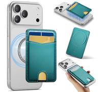 Usroom for Magsafe Wallet Magnetic Card Holder RFID Blocking, Strong Magnet Slim Wallet Stick on Phones and Cases for iPhone 17/16/15/14/13/12/ Pro/Max/Plus, Bluish Green