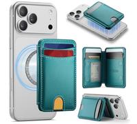 Usroom for Magsafe Wallet Magnetic RFID Blocking Card Holders, PU Leather Strong Magnet Phone Wallet Compatible with Magsafe Phones and Cases for iPhone 17/16/15/14/13/12/ Pro/Max/Plus, Bluish Green