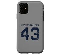 USS Coral Sea CV-43 CVA-43 Aircraft Carrier Distressed Style Case for iPhone 11
