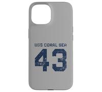 USS Coral Sea CV-43 CVA-43 Aircraft Carrier Distressed Style Case for iPhone 15