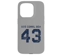 USS Coral Sea CV-43 CVA-43 Aircraft Carrier Distressed Style Case for iPhone 15 Pro