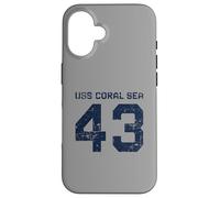 USS Coral Sea CV-43 CVA-43 Aircraft Carrier Distressed Style Case for iPhone 16