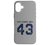 USS Coral Sea CV-43 CVA-43 Aircraft Carrier Distressed Style Case for iPhone 16 Plus