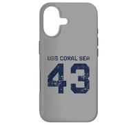 USS Coral Sea CV-43 CVA-43 Aircraft Carrier Distressed Style Case for iPhone 17