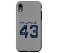 USS Coral Sea CV-43 CVA-43 Aircraft Carrier Distressed Style Case for iPhone XR