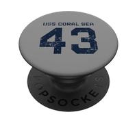 USS Coral Sea CV-43 CVA-43 Aircraft Carrier Distressed Style PopSockets Adhesive PopGrip