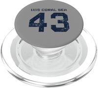 USS Coral Sea CV-43 CVA-43 Aircraft Carrier Distressed Style PopSockets PopGrip for MagSafe