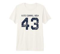 USS Coral Sea CV-43 CVA-43 Aircraft Carrier Distressed Style Premium T-Shirt