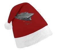 USS Enterprise CV 6 WWII Aircraft Carrier Christmas Hats Patterned Santa Hat New Year Festive Holiday Party Supplies Adult
