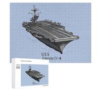 USS Enterprise CV 6 WWII Aircraft Carrier Jigsaw Puzzles for Adult Family Activities Games Home Decor Puzzle 500 PCS