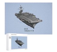 USS Enterprise CV 6 WWII Aircraft Carrier Jigsaw Puzzles for Adult Family Activities Games Home Decor Puzzle 1000 PCS