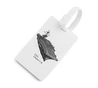 USS Enterprise CV 6 WWII Aircraft Carrier Luggage Tag for Suitcase Cute ID Tags Travel Baggage Identifier Labels White-Style