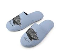 USS Enterprise CV 6 WWII Aircraft Carrier Mens Indoor Slippers Soft Flat Lightweight Non Skid House Shoes 45-46_(11-12)