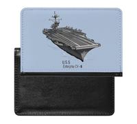 USS Enterprise CV 6 WWII Aircraft Carrier Passport Holder Cover Wallet Travel Leather Passport Case for Women Men