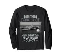 USS George H.W. Bush CVN-77 Aircraft Carrier US Military Long Sleeve T-Shirt