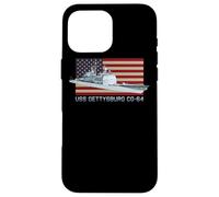USS Gettysburg CG-64 Ship Diagram American Flag Case for iPhone 16 Pro Max