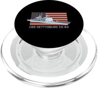 USS Gettysburg CG-64 Ship Diagram American Flag PopSockets PopGrip for MagSafe