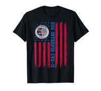 USS Intrepid CVS-11 American Flag Aircraft Carrier Veteran T-Shirt