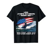 USS James Madison SSBN-627 American Flag Submarine Veteran T-Shirt