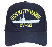 USS Kitty Hawk CV-63 Baseball Cap. Navy Blue. Made in USA