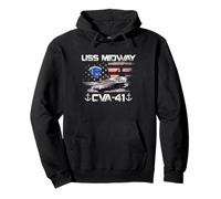 USS Midway CVA-41 Aircraft Carrier Flag Veterans Day Patriot Pullover Hoodie