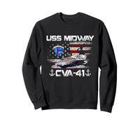 USS Midway CVA-41 Aircraft Carrier Flag Veterans Day Patriot Sweatshirt