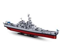 USS Missouri Battleship Building Block Model, 77 cm Length, Military Ship Construction Set with Display Stand, M38-B1291