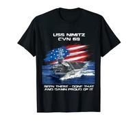 USS Nimitz CVN 68 Aircraft Carrier Veteran USA Flag Xmas T-Shirt