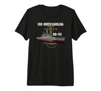 USS North Carolina BB-55 Battleship WW2 American Warship Premium T-Shirt