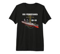 USS Pennsylvania BB-38 Battleship WW2 American Warship Premium T-Shirt