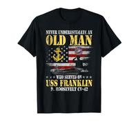 USS Roosevelt CV-42 Aircraft Carrier Veteran Dad Grandpa T-Shirt