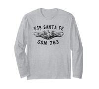 USS Santa Fe SSN 763 Attack Submarine Badge Vintage T-Shirt Long Sleeve T-Shirt